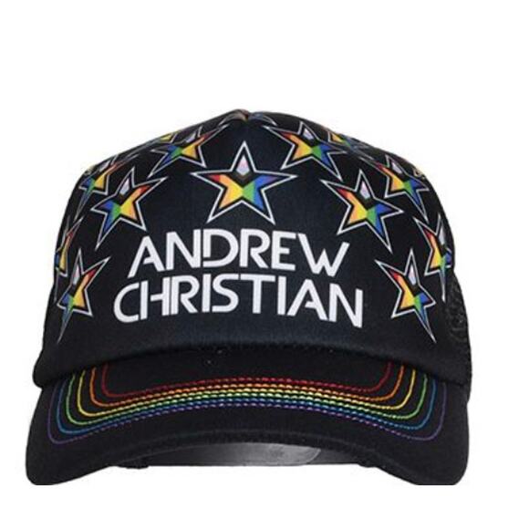 Andrew Christian Progress Pride Star Trucker Cap - Picture 1 of 5
